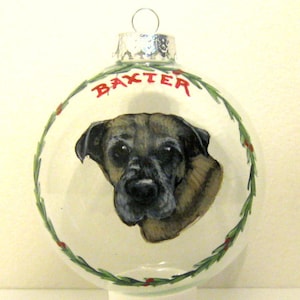 Custom Pet Portrait Painting, Pet Loss Memorial, Personalized Christmas Ornament, Rescue Dog, Painted Glass, Christmas Ball, Dog Painting