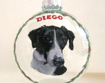 McNab Shepherd, Herding Dog, Custom Portrait, Glass Ornament, Pet Painting, Personalized Pet, Dog Art, Pet Loss Memorial