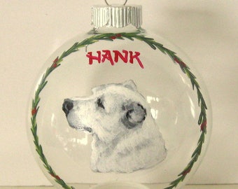 Custom Pet Portrait Ornament Painted From A Photo Of Your Pet, Christmas Gift For A Dog Or Cat Lover, Dog Loss Memorial Painted On Ornament
