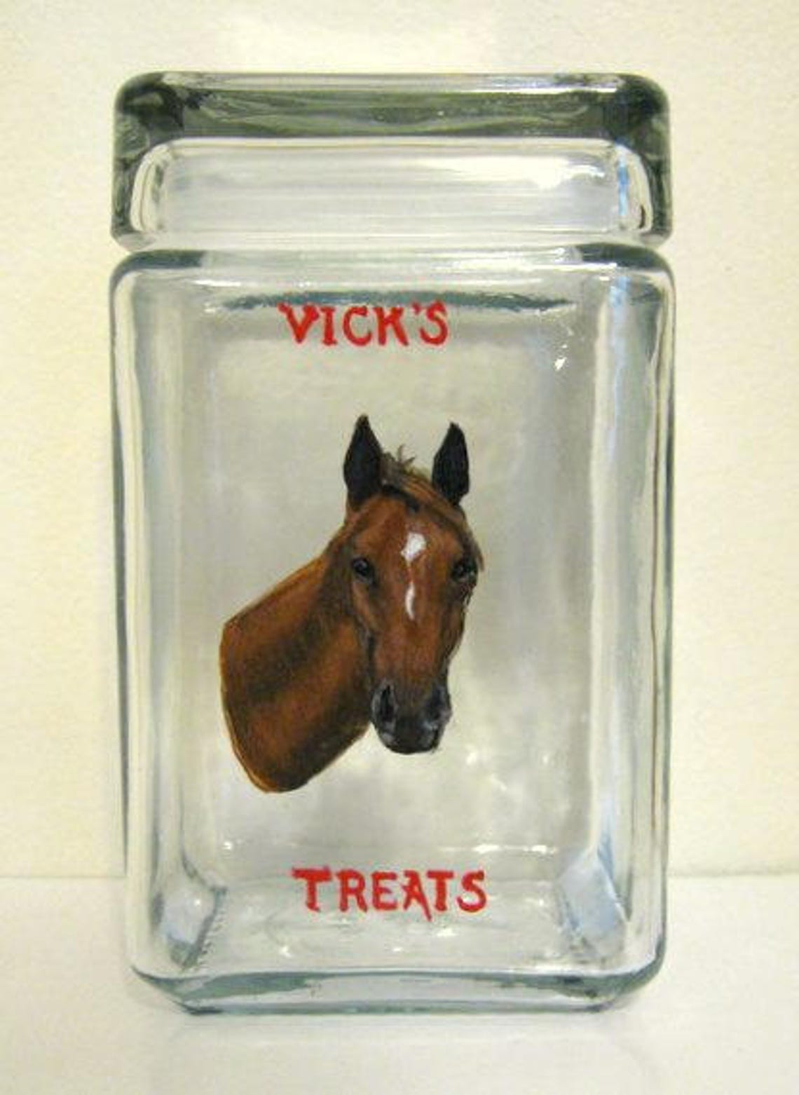 Horse Painting Pet Treat Jar Equestrian Art Custom Etsy