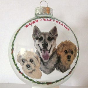Christmas Ornament for Dog Lover, 4&quot; Large Glass Custom Ball, Gift for Man or Woman