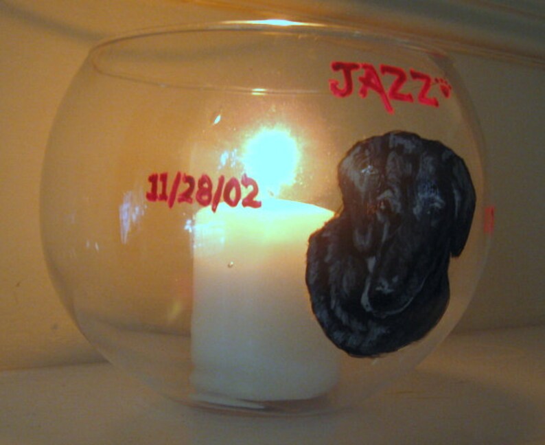 Loss of Dog Candle Holder Dog Art Black Labrador Retriever Glass Jar Pet Memorial Painted Dog Pet Rememberance Custom Pet Portrait