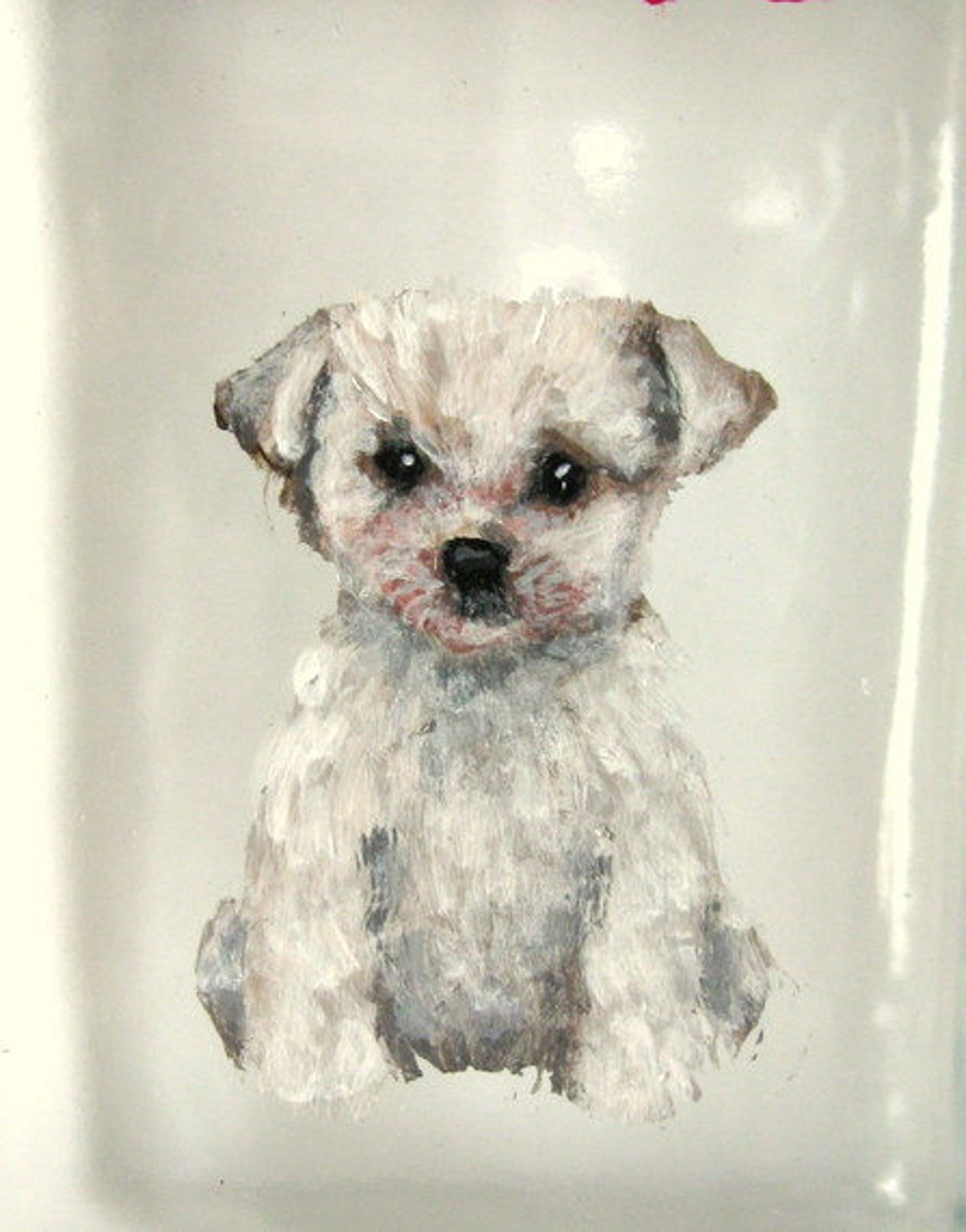 Maltese Dog Treat Jar Painted Glass Dog Biscuit Holder Etsy