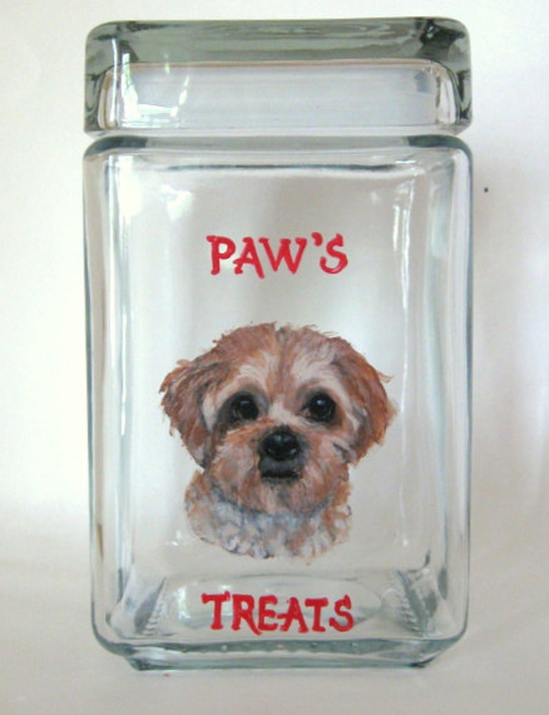Dog Treat Jar Dog Food Container Dog Biscuit Glass Jar Hand Etsy