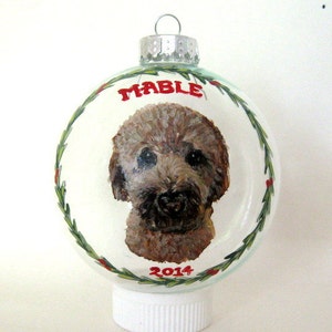 Goldendoodle, Christmas Ornament, Custom Pet Portrait, Dog Painting, Holiday Decoration, Dog Ornament, Tree Ornament, Pet Loss Memorial