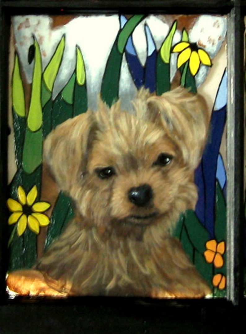 Dog Painting Custom Pet Portraits Pet Memorial Glass Art Etsy