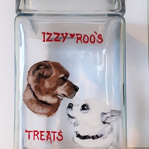 Dog Treat Jar from a Photo of your Pets, Custom Snack Canister, Dog Portrait Paintings, Storage Bin, Dog Biscuit Container