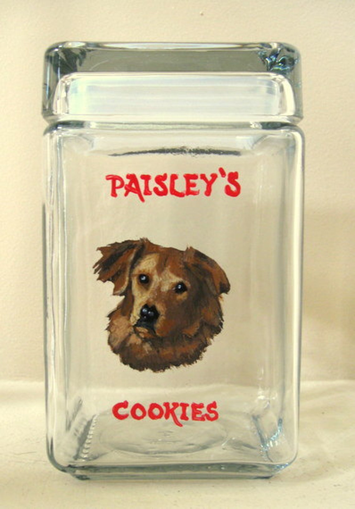 Golden Retriever Dog Treat Jar Biscuit Canister Custom Etsy