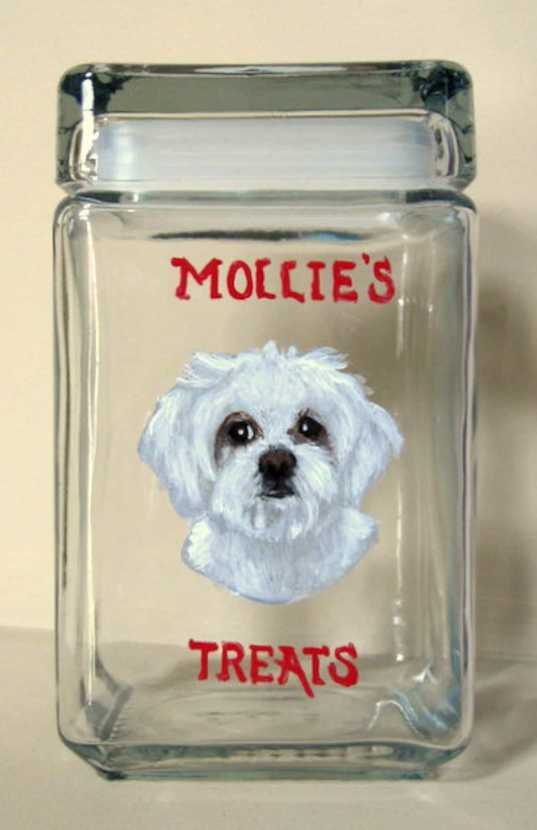 Maltese Dog Treat Jar Custom Canister Hand Painted Pet Etsy