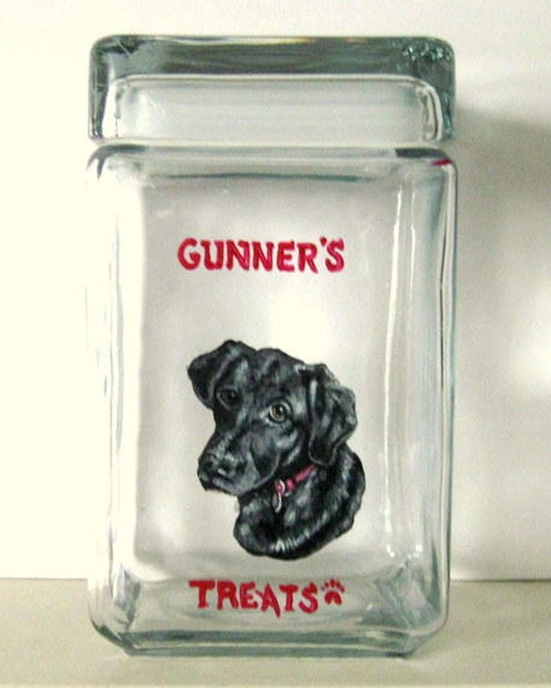 Custom Kitchen Canister Dog Treat Jar Black Labrador Etsy