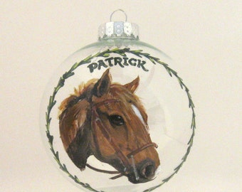 Pony, Pferd, handgemaltes Haustier, Benutzerdefiniertes Haustierportrait, Ponymalerei, Tierverlust-Erinnerung, Weihnachtsschmuck, Reiterkunst