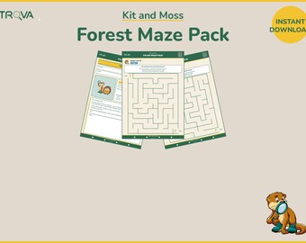 Kids Maze Activity Printable | Forest Puzzle Pack Ages 5-10 | Trail Crew Explorer