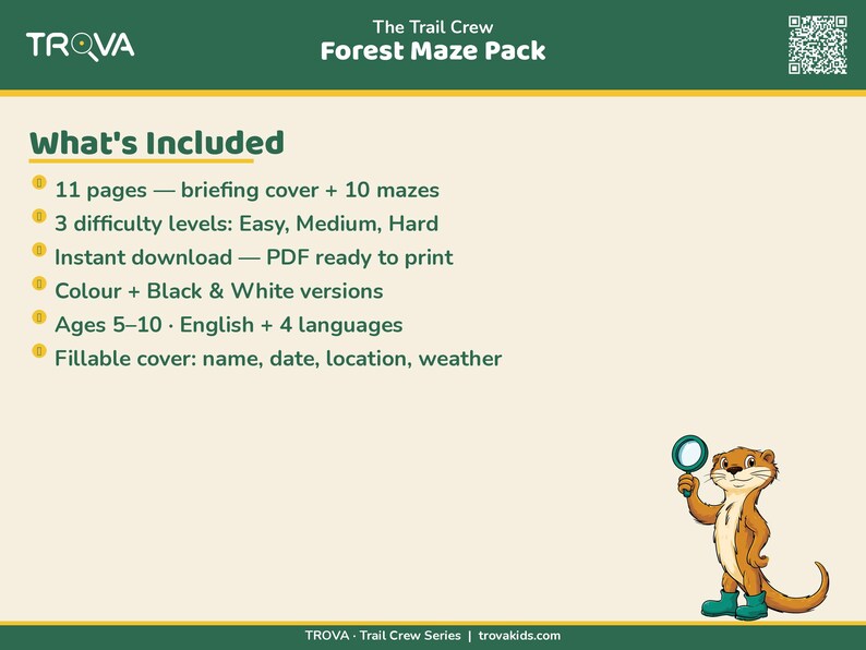 Kids Maze Activity Printable | Forest Puzzle Pack Ages 5-10 | Trail Crew Explorer image 3
