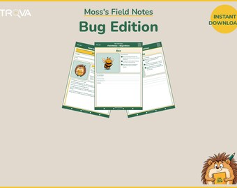Kids Bug Journal Printable | Nature Observation Notebook Ages 7-11 | Trail Crew Field Notes
