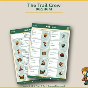 Kids Bug Hunt Printable | Outdoor Activity Sheet Ages 6-11 | Trail Crew Nature Explorer image 1
