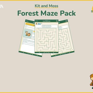 Kids Maze Activity Printable | Forest Puzzle Pack Ages 5-10 | Trail Crew Explorer image 1