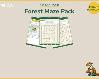 Kids Maze Activity Printable | Forest Puzzle Pack Ages 5-10 | Trail Crew Explorer