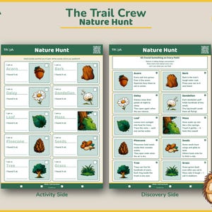 Nature Scavenger Hunt Printable | Kids Outdoor Activity Sheet Ages 6-11 | Trail Crew Explorer image 2