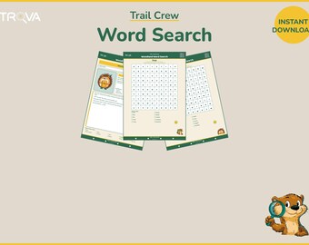 Kids Word Search Printable | Woodland Nature Puzzle Ages 7-11 | Trail Crew Activity Pack