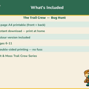Kids Bug Hunt Printable | Outdoor Activity Sheet Ages 6-11 | Trail Crew Nature Explorer image 3