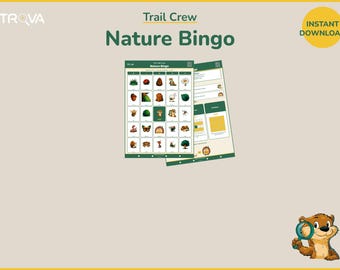Juego de bingo de naturaleza para niños (imprimible) / Hoja de actividades al aire libre para edades de 5 a 11 años / Explorador del equipo de senderismo