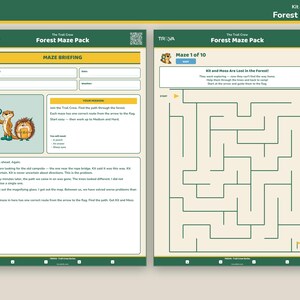 Kids Maze Activity Printable | Forest Puzzle Pack Ages 5-10 | Trail Crew Explorer image 2