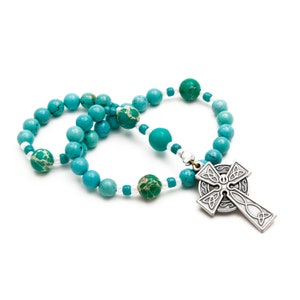 Celtic Rosary - Anglican Prayer Beads - Turquoise Magnesite - Christian Gifts