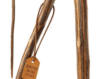 Handcrafted Ironwood Hiking Stick 54 inches in length– Natural American Hornbeam Walking Staff for Trails & Outdoor Adventures