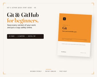 Git & GitHub for Beginners Guide, Version Control Workbook (Digital PDF)