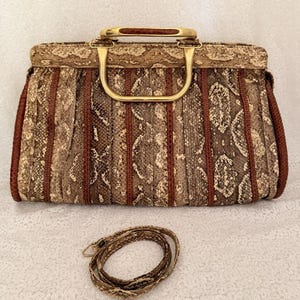 Bolso de mano vintage Verona de auténtica piel de pitón, fabricado en Argentina.