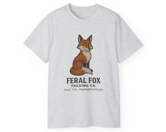 Funny Fox-T-shirt: T-shirt met eigenzinnige dierenprint, vintage stijl