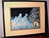 Coca Cola Polar Bear Lithograph Print quot Enchanted Evening quot