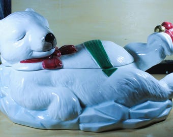 Polar Bear Relaxing Cookie Jar
