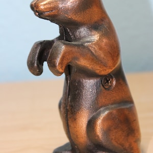 20Percent Off   Rare A C Williams &quot;Begging Bear&quot; Cast Iron bank with copper wash, Antique Cast Iron Bear Bank