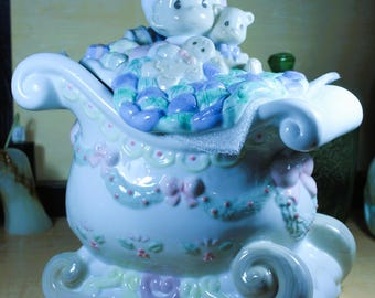 Precious Moments Sleigh Large Christmas Cookie Jar