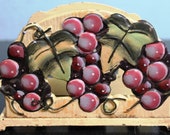Cast Iron Grapes and Leaves Napkin Holder, Grapes and Leaves Mail Letter Organizer