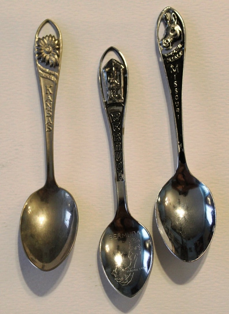 Vintage Souvenir State Spoons with Cut Out in Handles Etsy