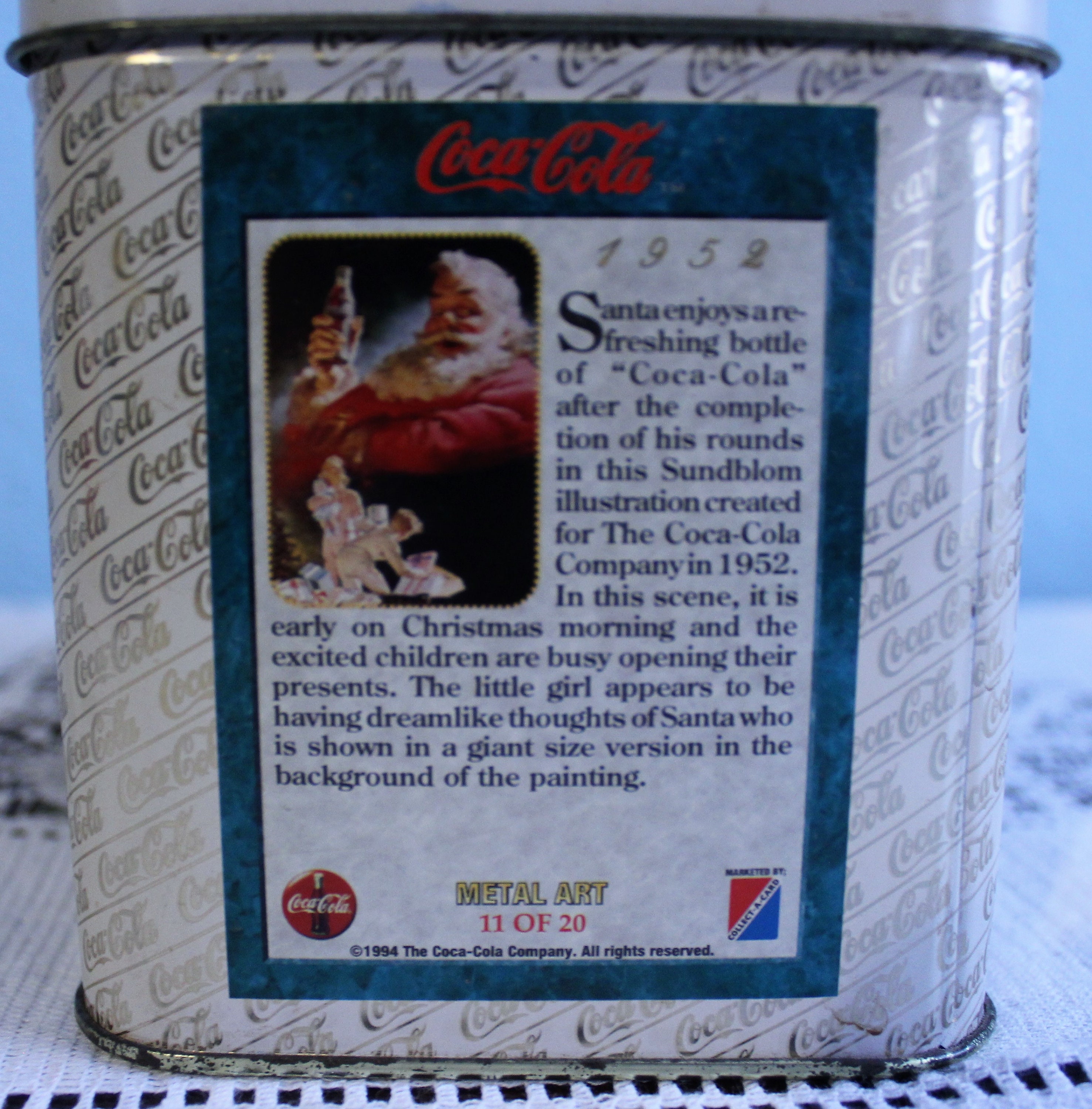 Coca-cola Metal Art Collectors Cards With Certificate of
