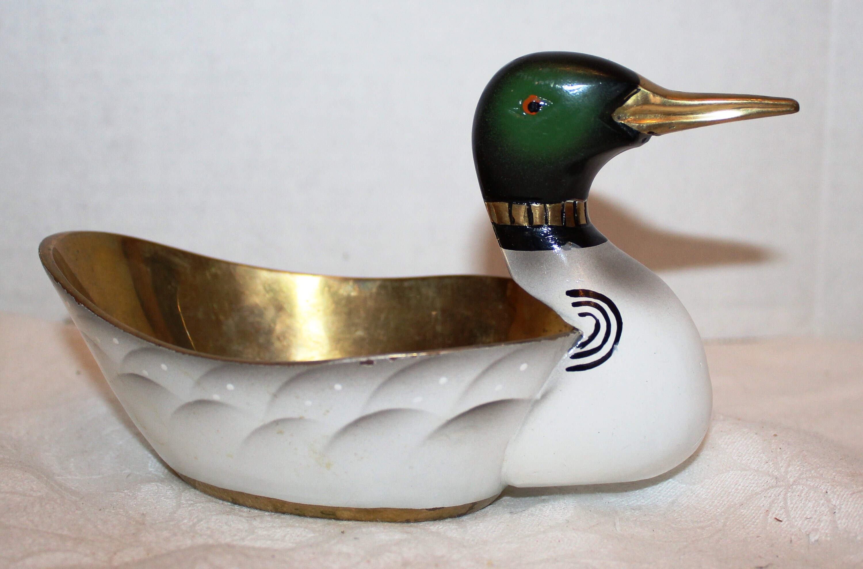 Vintage Painted Solid Brass Duck Candy Dish/Trinket Dish Etsy