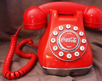 その他 Coca-Cola brand Disc telephone 1995 Coca-Cola Vintage Blinking Disc Telephone With