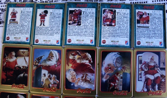 Coca-cola Metal Art Collectors Cards With Certificate of