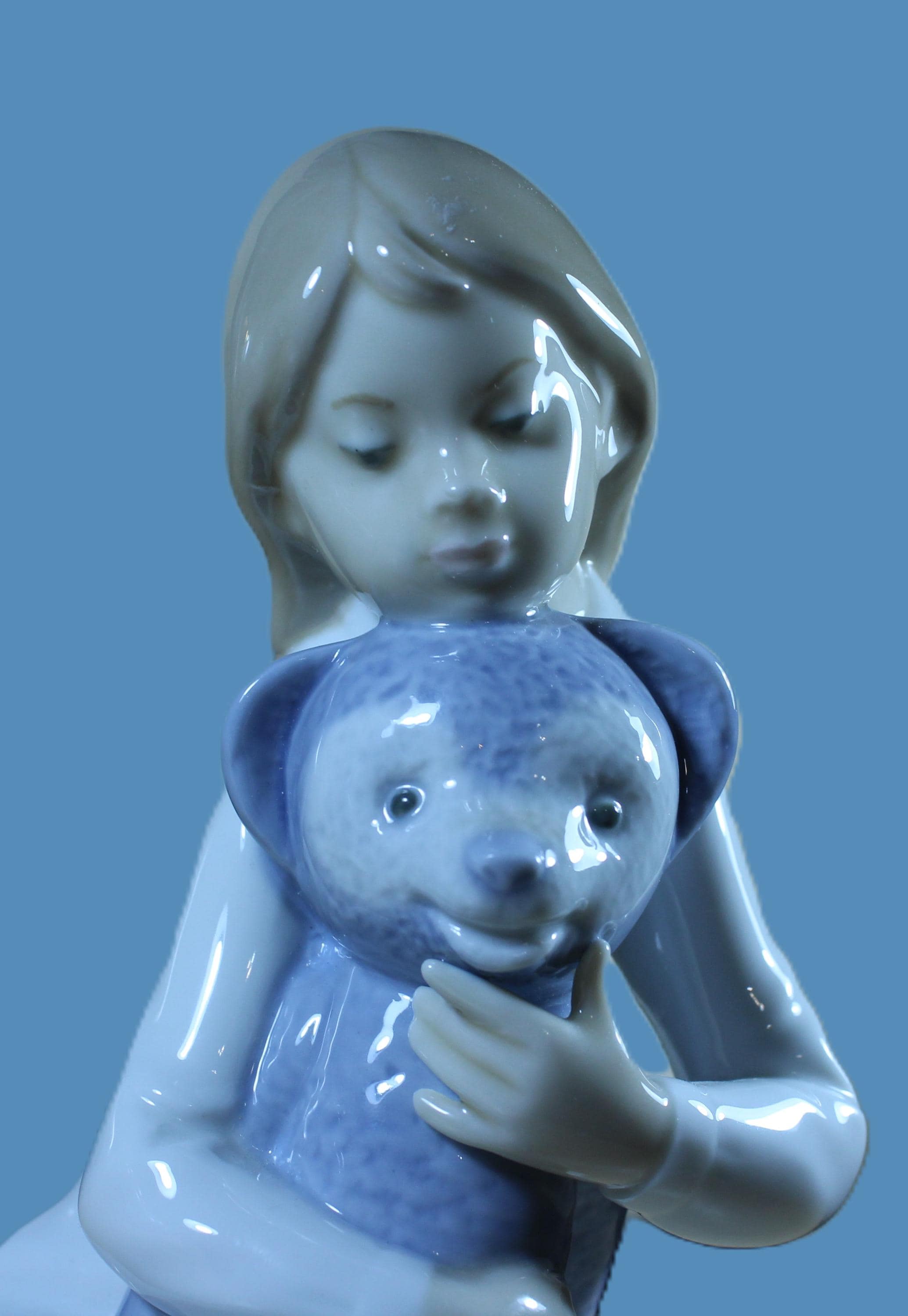 Girl With Teddy Bear Made by Lladro NAO - Etsy