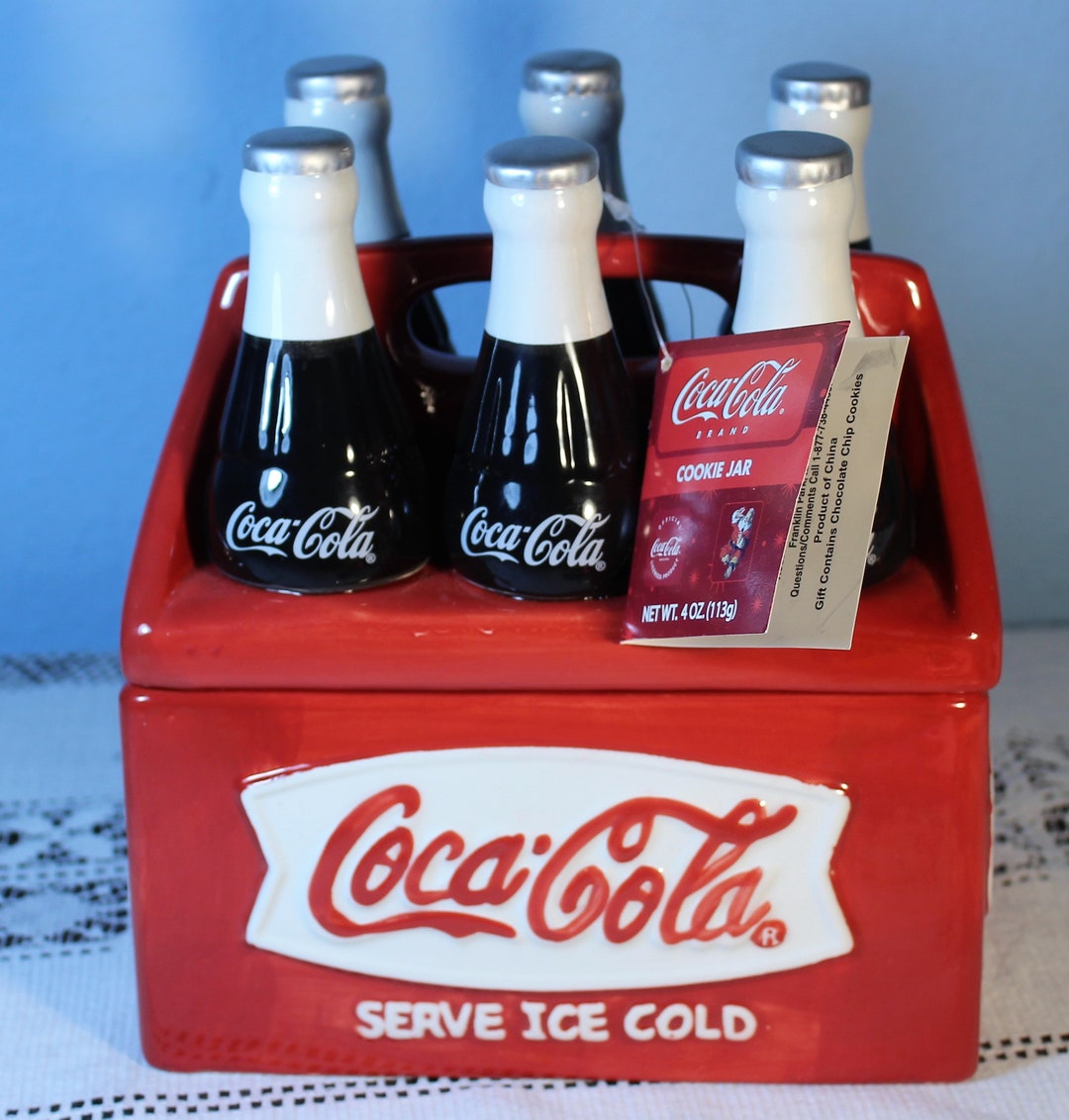 Coca-cola Six Pack Bottle Cookie Jar With Original Tag - Etsy
