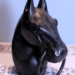 20Percent Off   Cast Iron Post Horse with Tie Ring, Cast Iron Horse Bookend, Cast Iron Horse Doorstop