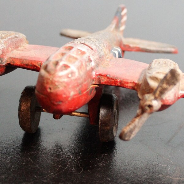 Vintage Cast Iron WWII Bomber Airplane, Cast Iron Airplane