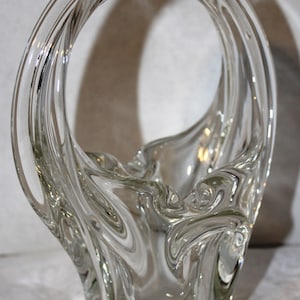 20Percent Off   Solid Clear Glass Sculpted Vase