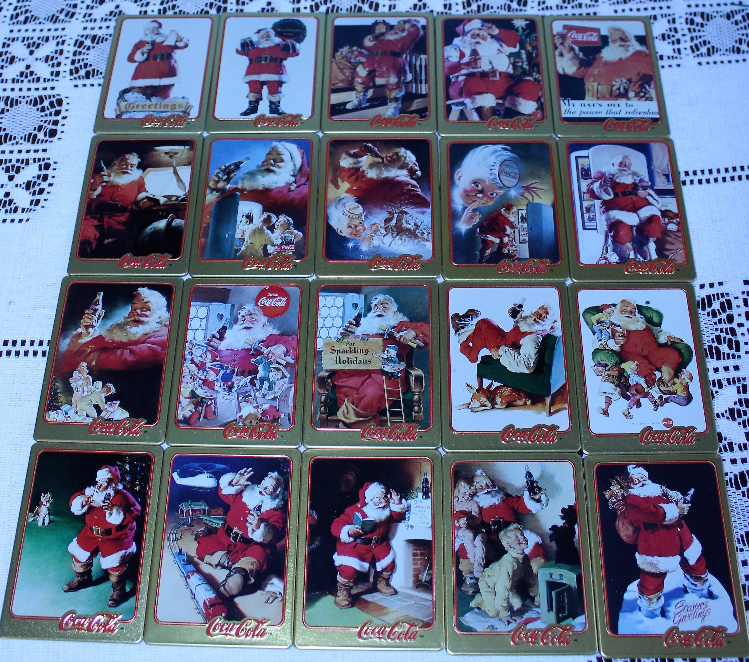 Coca-cola Metal Art Collectors Cards With Certificate of