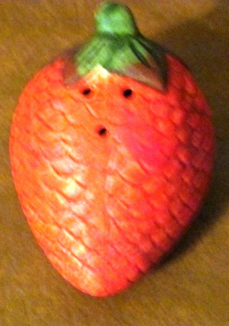 ONETIMESALE Vintage Strawberry Salt and Pepper Shakers with Plastic Corks