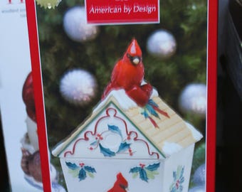 Christmas Bird House with Cardinal Made by Lenox