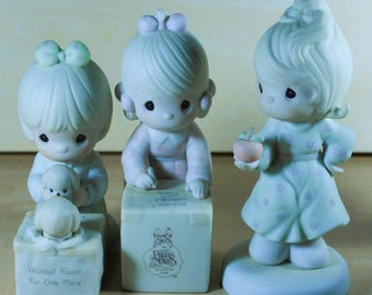 Precious Moments 3-Piece Set of Figurines Made from 1980s